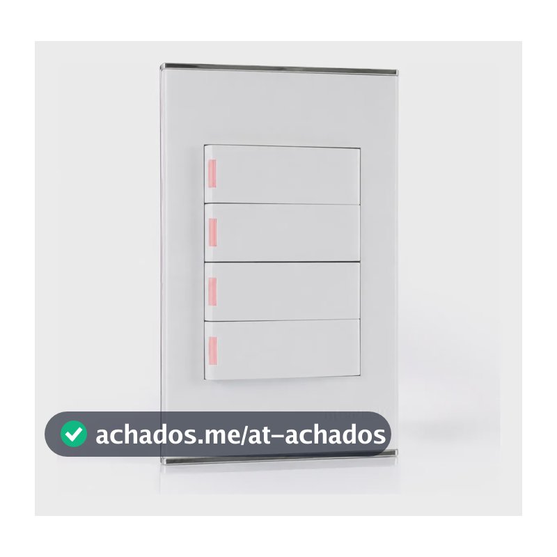 Conj C/4 Teclas Interruptores Treeway Paralelo Ultralar Luxo 10 A 110v Branco