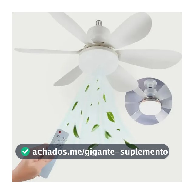 Ventilador de Teto Led 42cm Branco Controle Remoto Bivolt Silencioso
