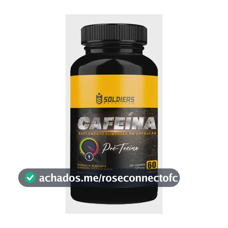 Termogênico Cafeína 60 Caps 200mg 100% Pura Soldiers Nutrition Energia Definição Corporal