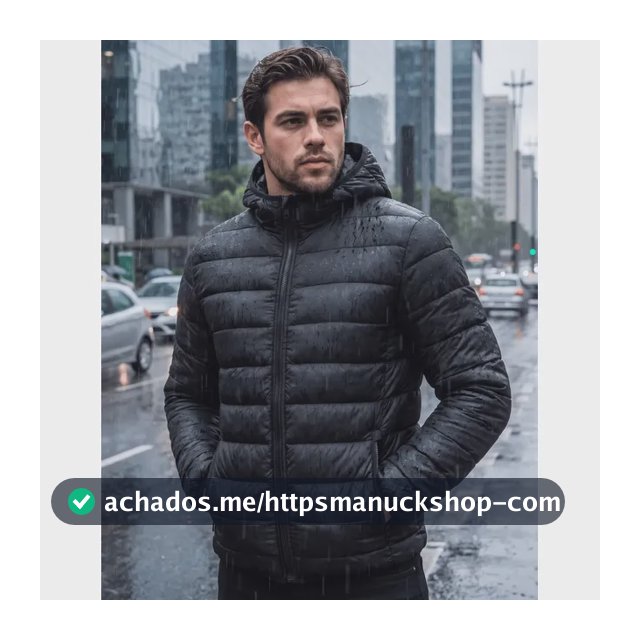 Jaqueta Puffer Bobojaco Térmico Corta Vento Impermeável Frio Preto G Liso