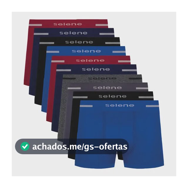 Kit 10 Cueca Boxer Sem Costura Microfibra Selene Masculina