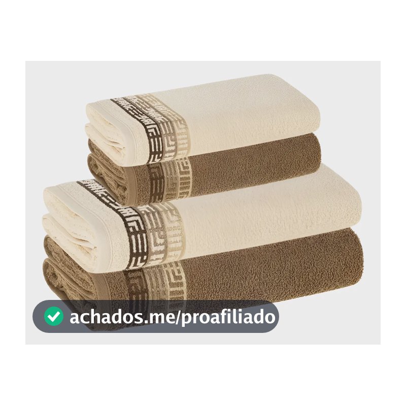 Jogo De Toalhas 4 Pçs Fio Cardado 100% Algodão Bosco Karsten