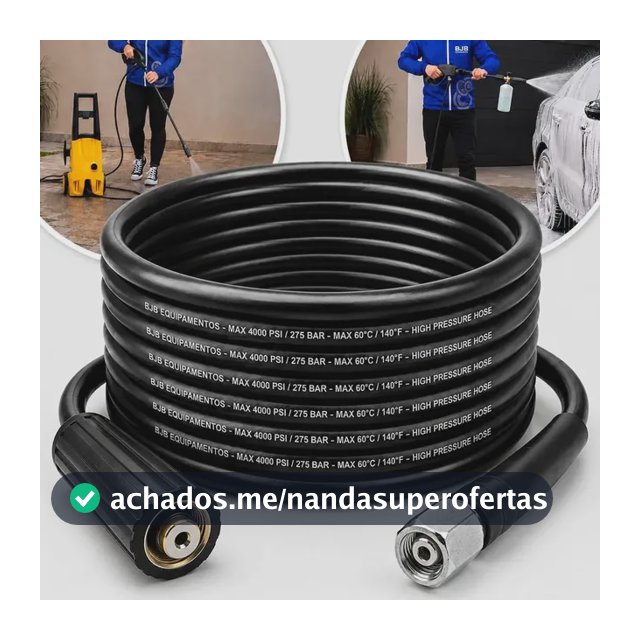 Mangueira Lavadora Alta Pressão Compativel com Wap Ousada Plus 2200, Atacama Black 2200, Tekna HLX110 com 5 metros