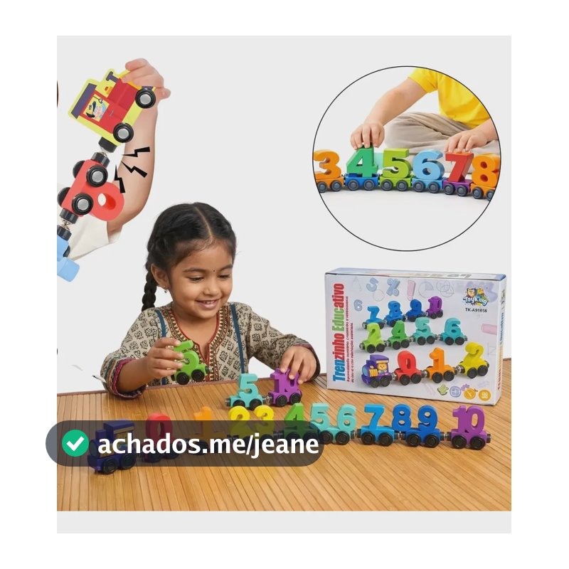Brinquedo Educativo Trenzinho De Madeira Com Ímã Montessori Trenzinho Magnético Colorido