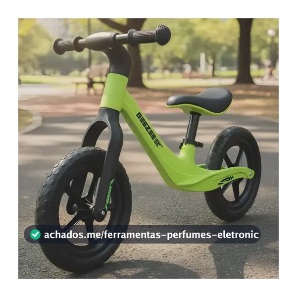 Bicicleta Equilíbrio sem Pedais Balance em Nylon Aro 12 Pneu Eva - Beezee R329 Verde