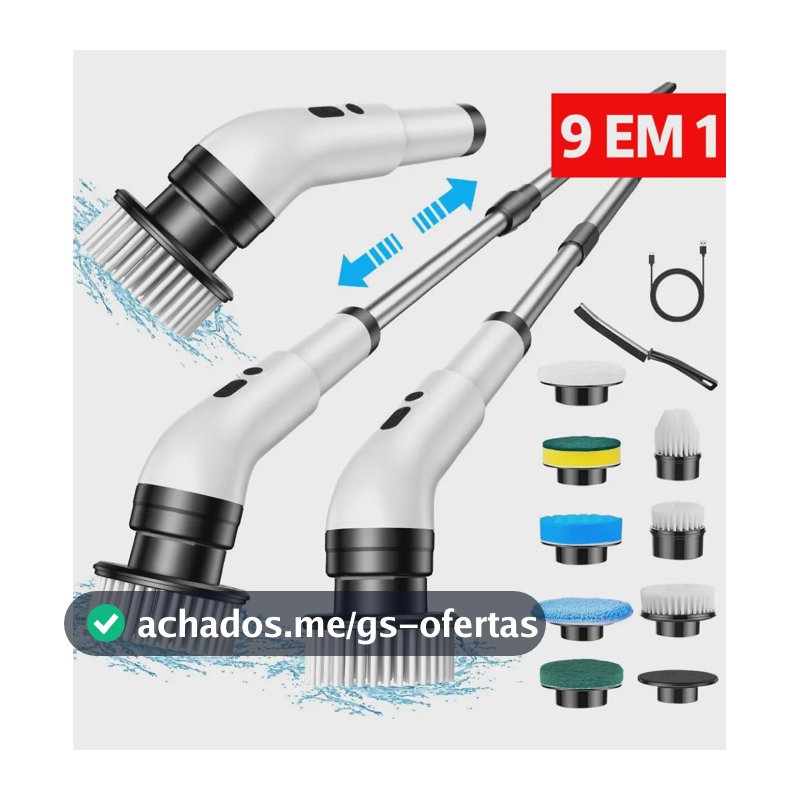 Escova Elétrica de Limpeza DeckCasa JY-6010 3000mAh 137 cm