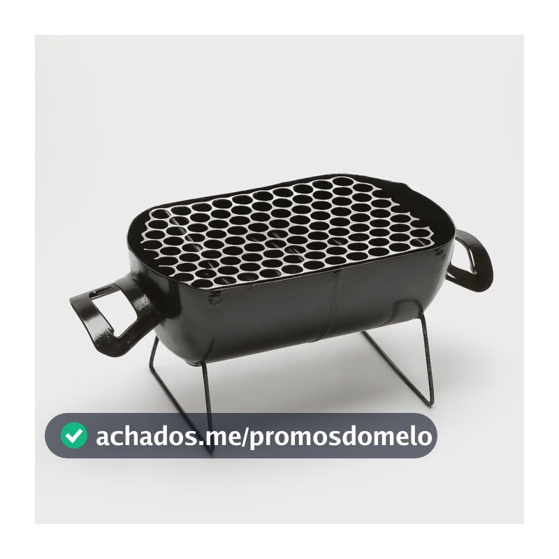 Churrasqueira Móvel A Carvão Portátil para Família, em Aço Inox com Grelha de 22 cm