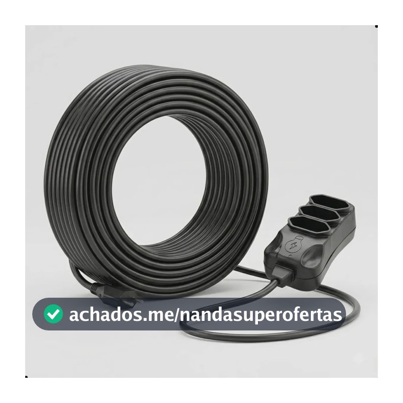 Extensão Elétrica 30 Metros Reforçada 3 Tomadas Cabo Resistente 10a 20a Bivolt Uso Profissional Residencial Obra Alta Durabilidade