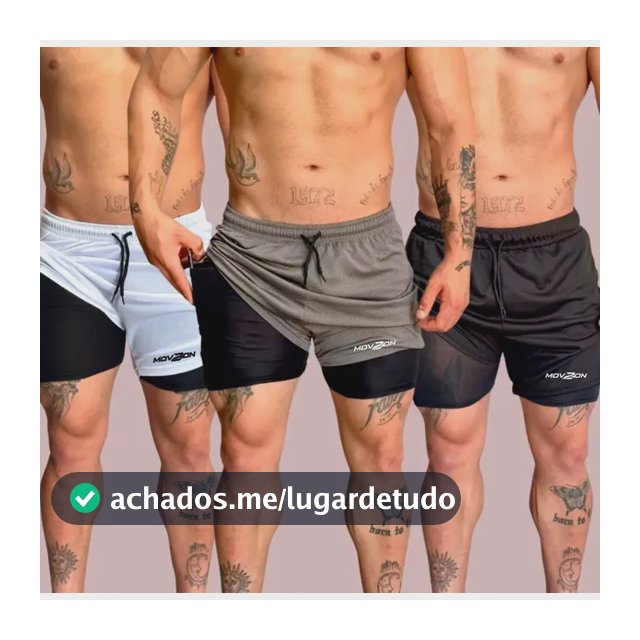 Kit 3 Shorts Masculino 2 Em 1 Dry Fit Academia Anti Odor