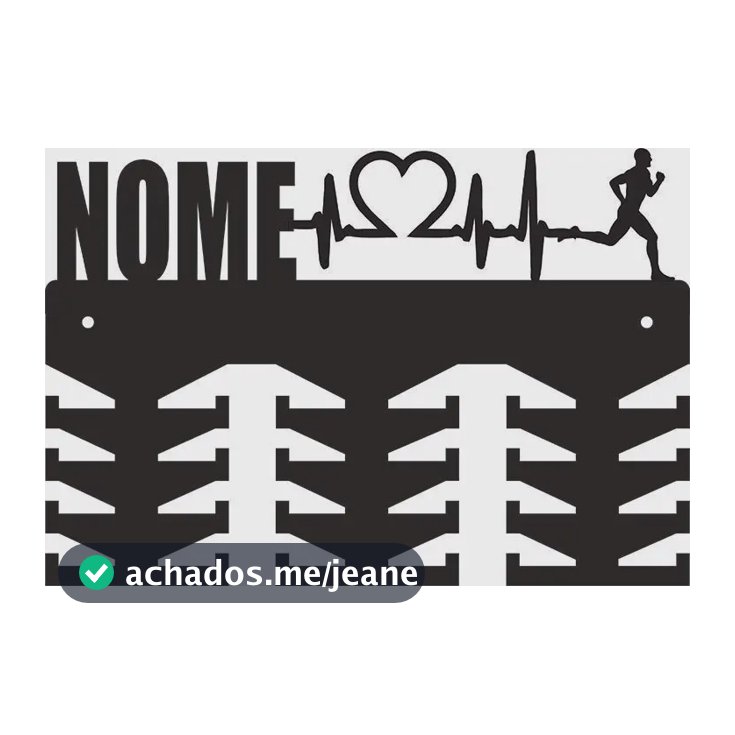 Porta Medalhas Corrida Masculina Cardio 24 Ganchos Com Nome Preto Fosco