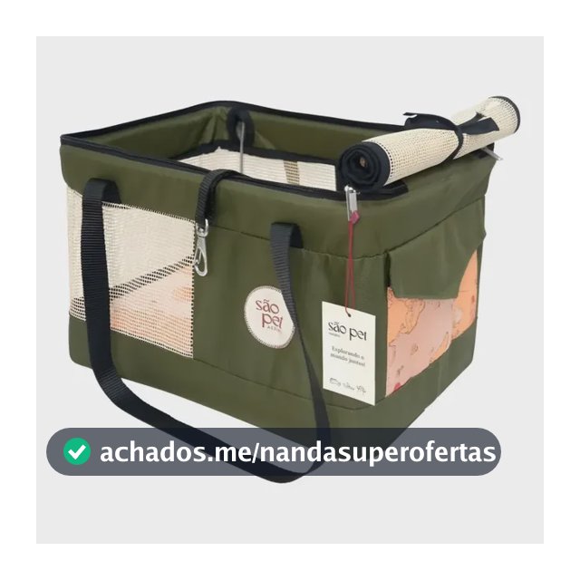 Bolsa Transporte Sao Pet Aerial Pet Cães Gatos Até 7kg Azul Verde