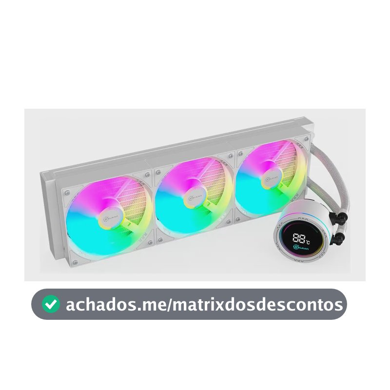 Water Cooler Gamer Kalkan Alpha 360 Argb Com Display Branco