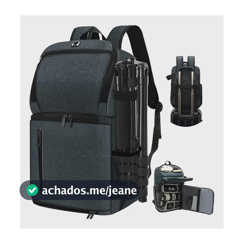 Mochila Fotografia Camera Pro Multifuncional Impermeável Azul-escuro