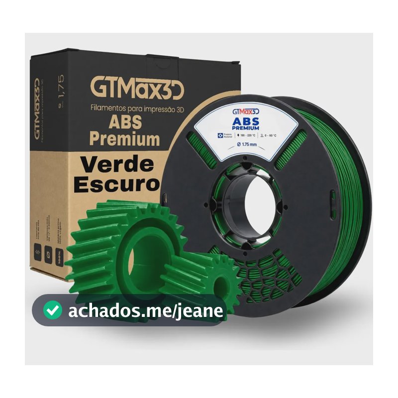 Filamento Abs Premium 1kg 1,75mm Impressão 3d Várias Cores Verde