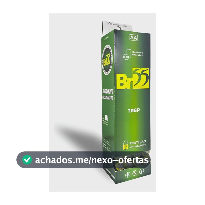 Pilhas Aa Br55 Longa Duração Zinco 60un  Oferta Atacado
