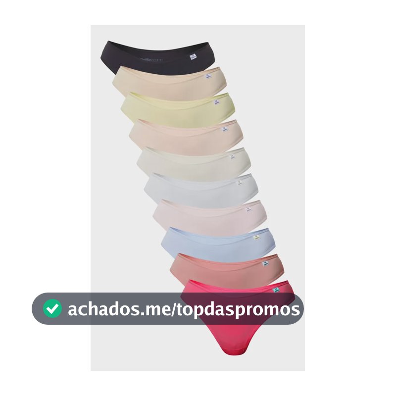 Kit 10 Calcinhas Femininas Biquíni Microfibra Delrio Lisas Pink, Algodão Doce, Azul, Branco, Vanila, Preto, Pessego, Areia, Rosa, Nature Liso P