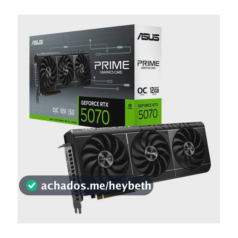 Placa de Vídeo Asus GeForce RTX 5070 Prime OC Edition 12GB GDDR7 192-bit