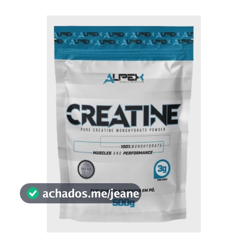 Creatina Monohidratada 500g Sem Sabor Alpex Nutrition Pouch