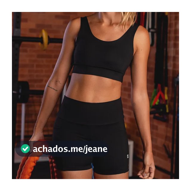 Conj Blackout Top + Shortinho Com Bolsos Zero Transparência  Preto Liso G