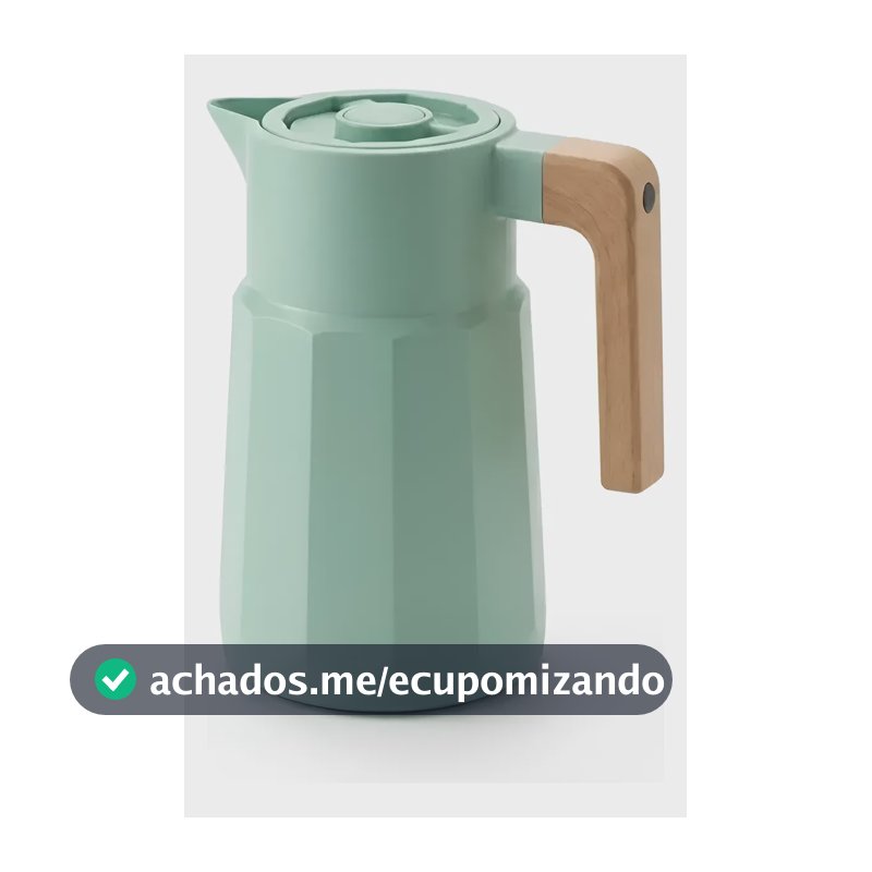 Garrafa Térmica Café E Chá 1 Litro Design Moderno Cabo Madei Verde