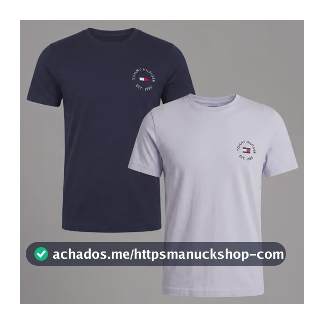 Kit Camiseta Tommy Hilfiger Logo Chest Azul/branca Masculina Azul/branco M Masculino