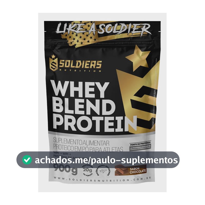 Whey Blend Protein Concentrado e Isolado 900g Sabor Chocolate Soldiers Nutrition