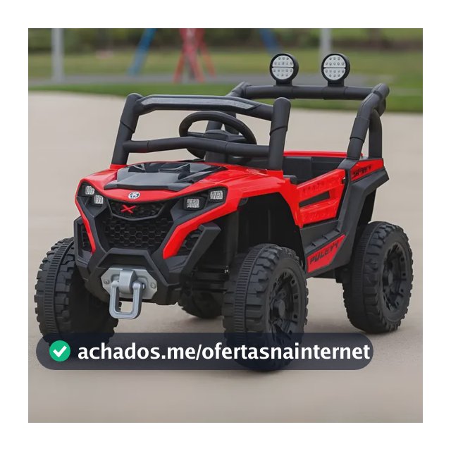 Carro Jipe Elétrico Infantil Controle Remoto Pedal Sons Cor Vermelho