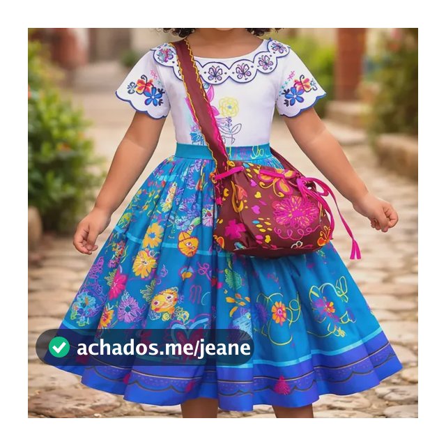Fantasia Mirabel Encanto Infantil Vestido Com Bolsa E Óculos