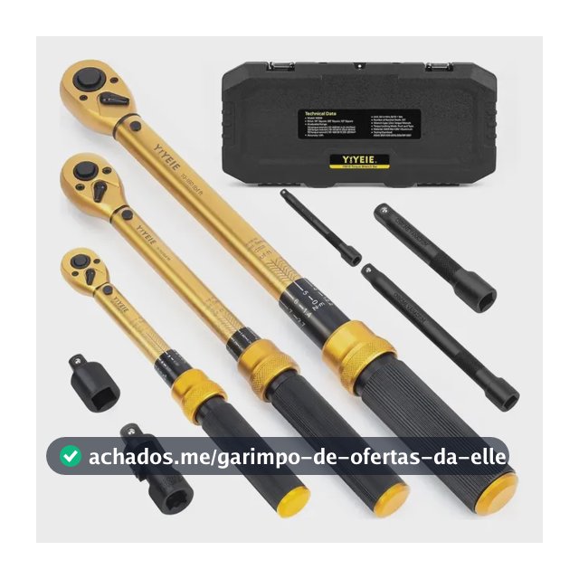 Conjunto 6 Chaves Dinamométricas 1/2'', 3/8'' E 1/4'' Laranja-claro