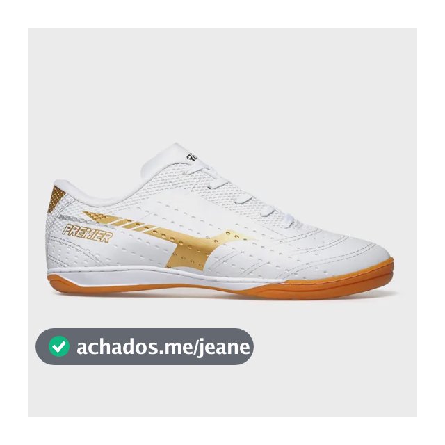 Chuteira Futsal Masculino Adulto Infantil Branqueada Ouro