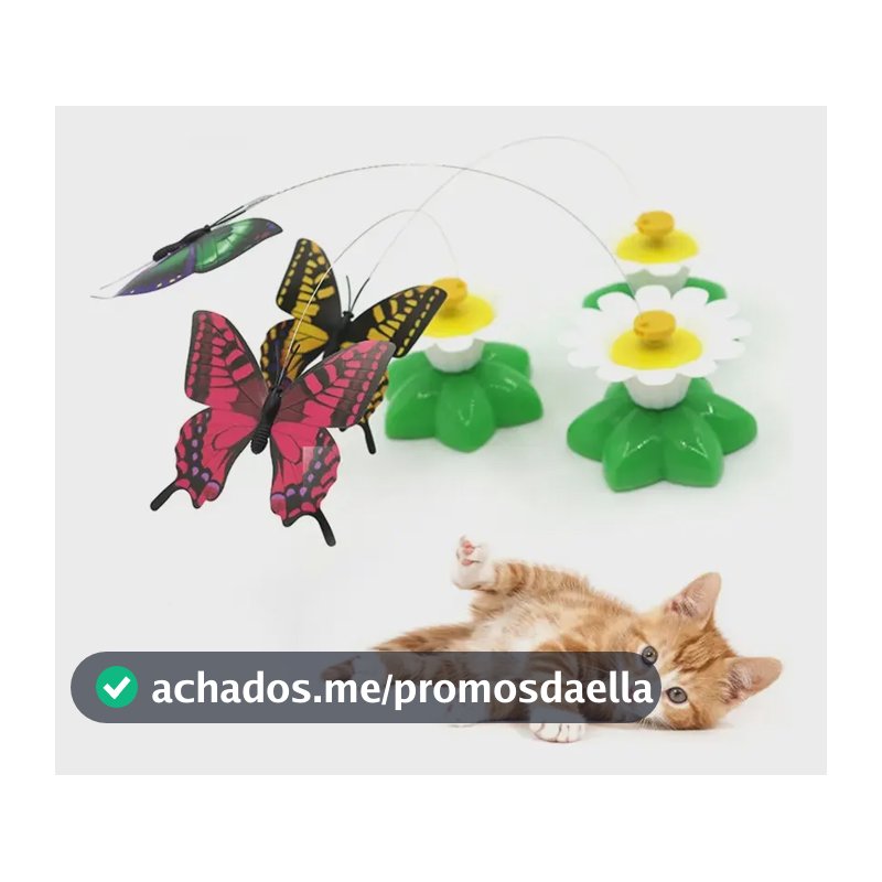 Brinquedo Borboleta Voadora Rotativa Elétrica Para Pet Gato