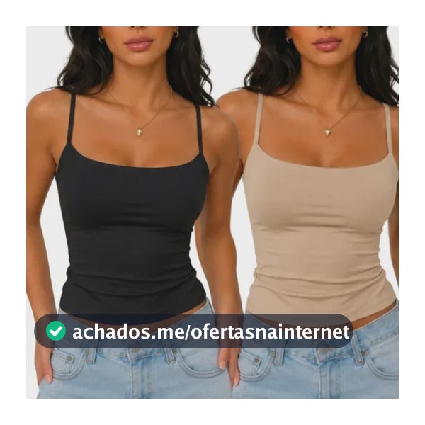 Kit 2 Regata Feminina Suplex Alcinha Decote Quadrado Premium