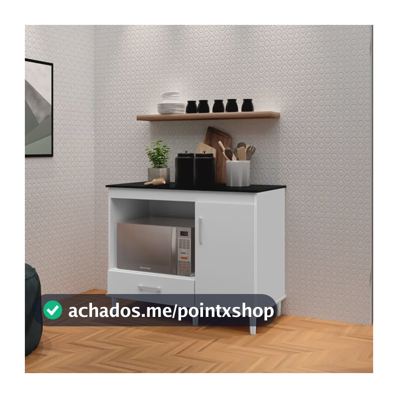 Balcão Armário Gabinete Cozinha Multiuso Organizador Branco