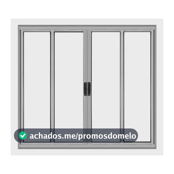 Janela Vitro 4 Folhas 1,00x1,20 Aluminio Brilhante S/g Prateado