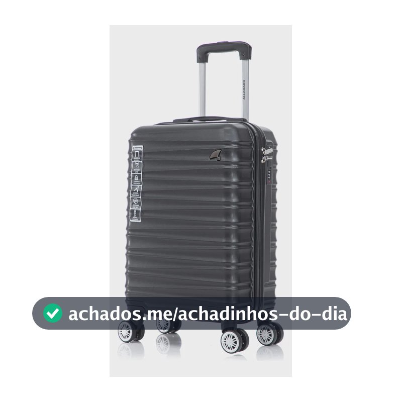 Mala de Bordo 10kg Allabard Pisa Preto Casco ABS Premium
