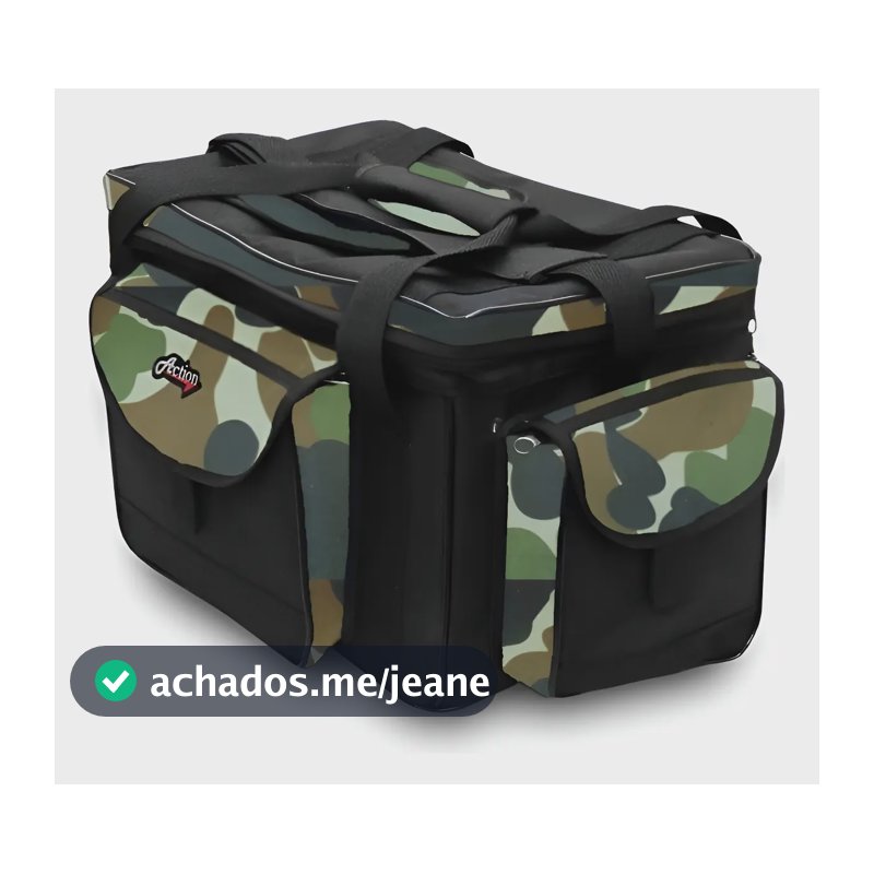Bolsa Pesca G (carretilhas/molinetes/iscas) Camuflada Verde
