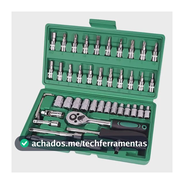 Kit Ferramentas 46 Peças Chave Catraca Jogo De Soquetes