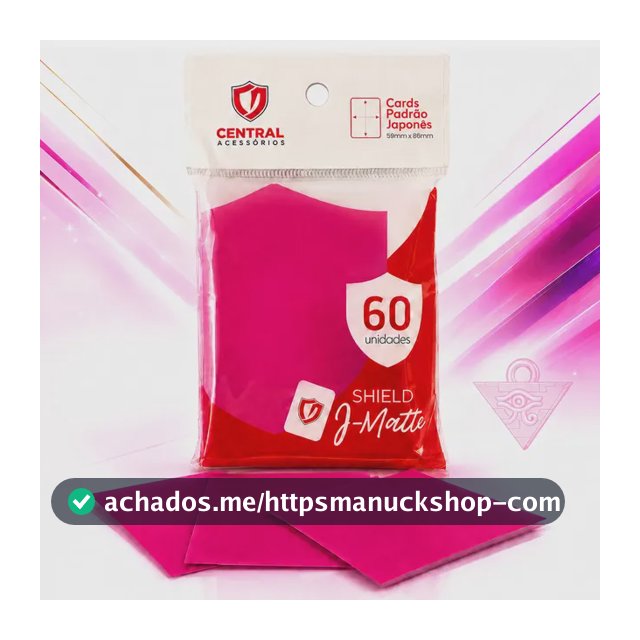 Sleeves Central Shield Matte Japonês Yu-gi-oh! Rosa Neon Ideal Para Proteger Suas Cartas Yugioh Vanguard Small Size