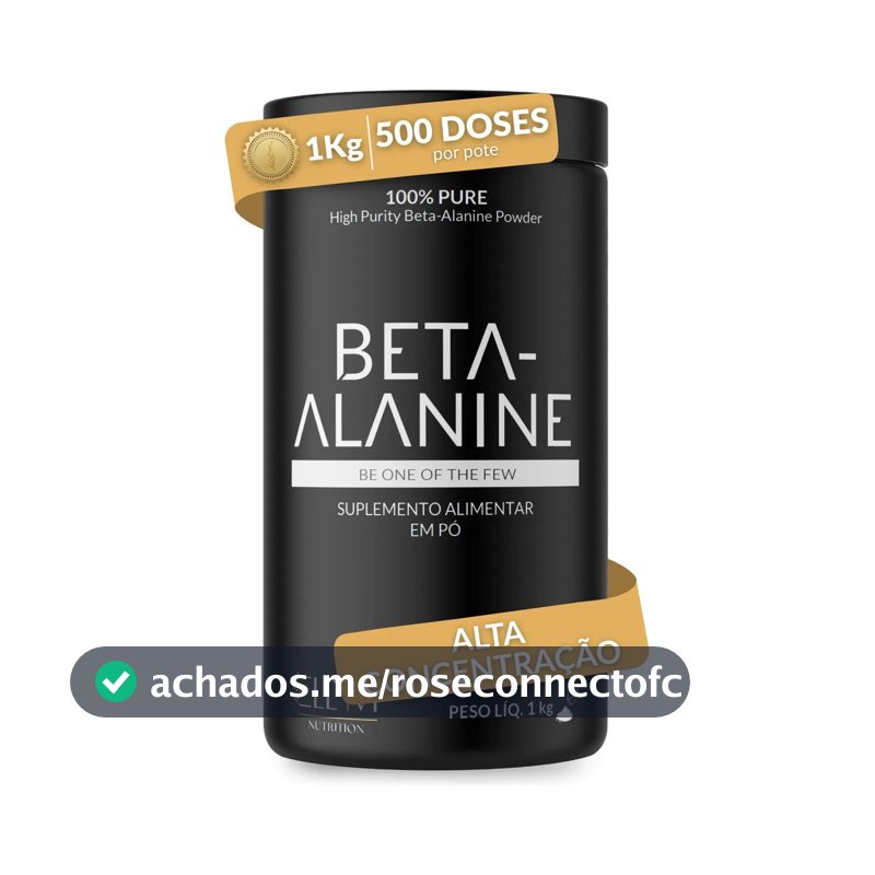 Beta Alanina 1kg 100% Pura Performance Recuperação Muscular Pós Pré Treino 500 Doses Sem Sabor Concentrada Ellym Nutrition