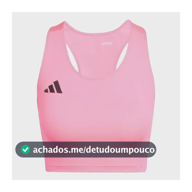 Top adidas Cropped Adizero Feminino - Original Rosa Liso Gg