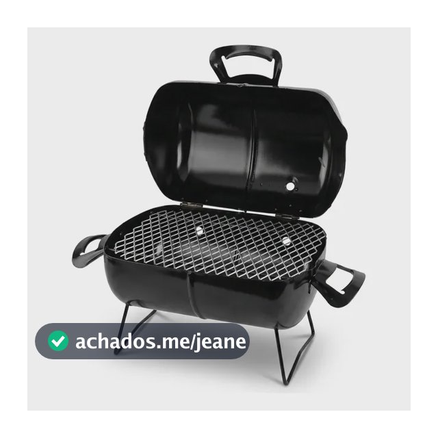 Churrasqueira Bafinho Tambor Portátil Com Grelha Churrassco Preto