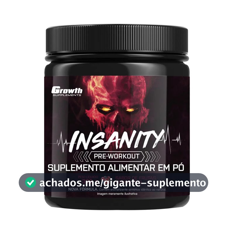 Pré-treino Insanity 300g Growth Supplements - Frutas Vermelhas