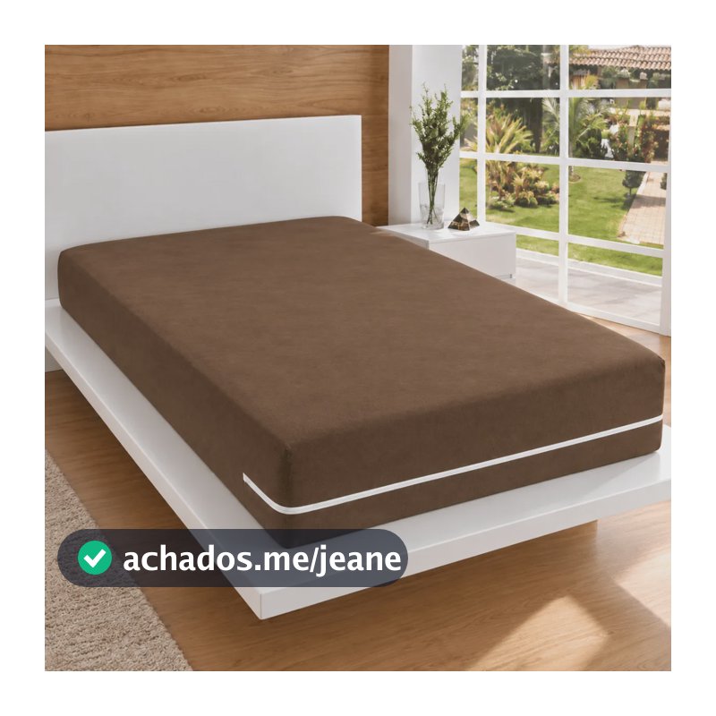 Capa De Colchão Cama Queen Em Malha Gel C/ Zíper Colorida Marrom Queen