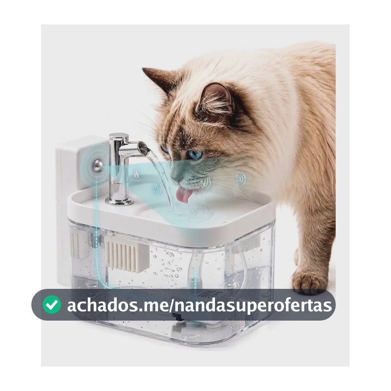 Bebedouro Fonte Automático Cães Gatos Com Sensor E Sem Fio Cor Branco