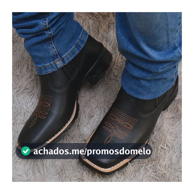 Botina Texana Masculina Country Bico Quadrado Confortável