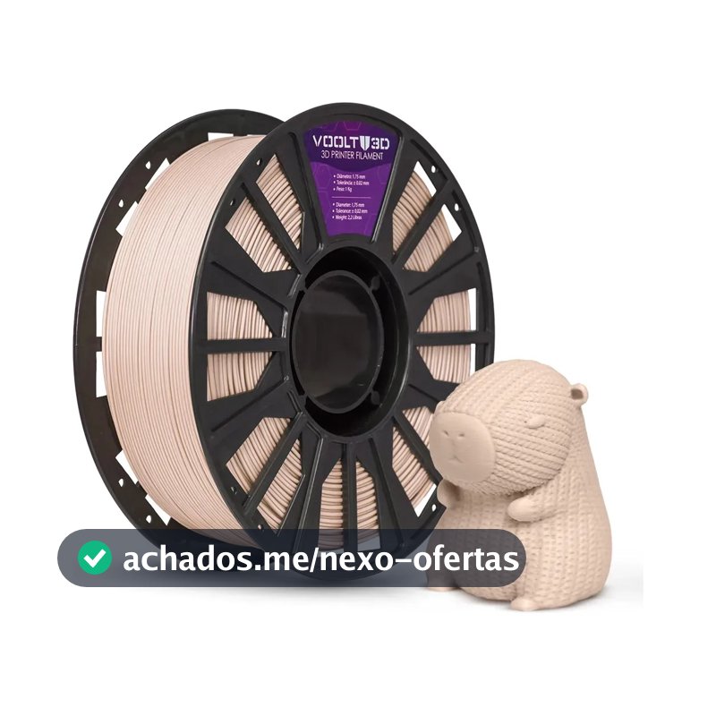 Filamento PLA Velvet Bege Caucasiano 1Kg Efeito Aveludado Premium Para Impressão 3D Peças Decorativas Impressoras 3D Fabricação Nacional Voolt3D