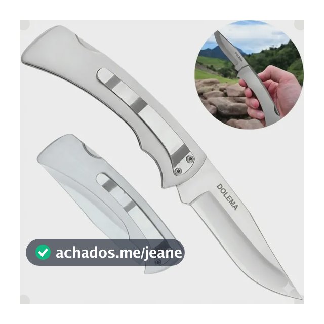 Canivete Inox De Bolso Retrátil Com Presilha E Trava Inox