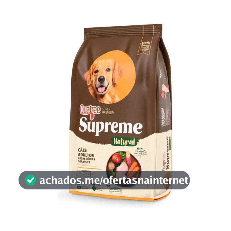 Quatree Supreme Cão Adulto Méd/Gran Frango Batata Doce 15kg