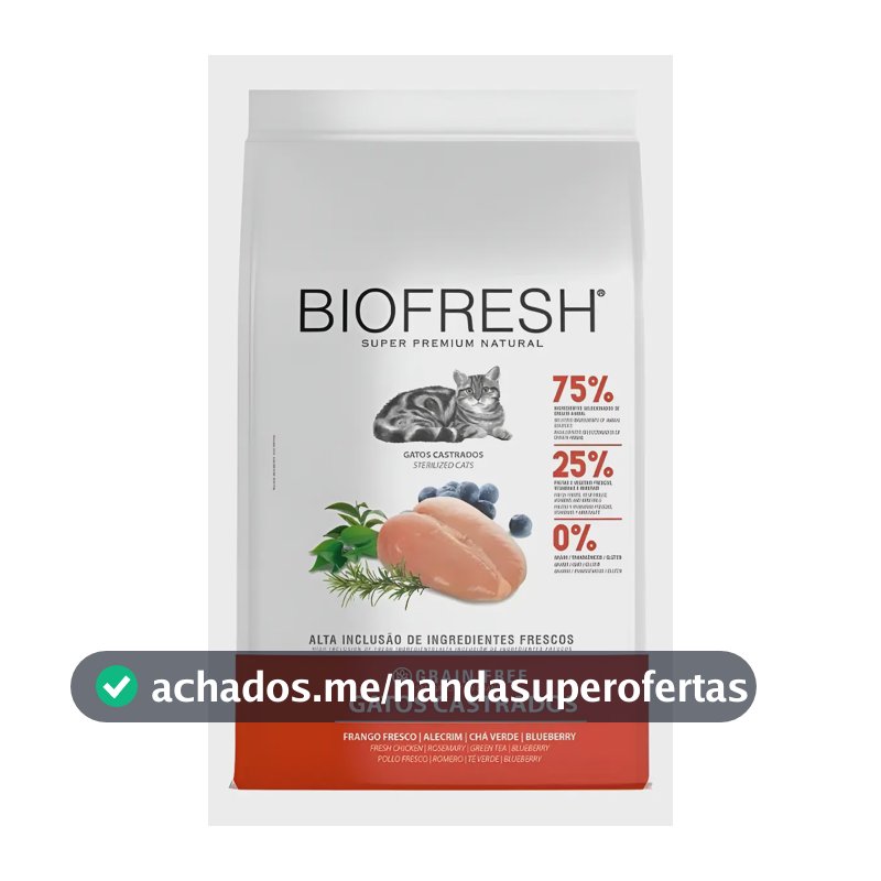 Ração Biofresh Gato Adulto Castrado Frango 7,5kg