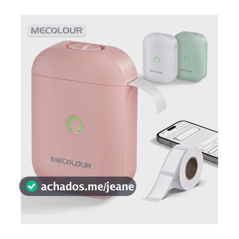 Impressora De Etiquetas Bluetooth D11s Mecolour E 1 Rolos Etiqueta Pratica Rapida Versatil Rosa